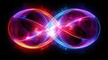 Subatomic proton particle collision. Nuclear fusion concept. Generative AI