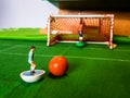 Subbuteo football men vintage toys Royalty Free Stock Photo