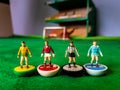 Subbuteo football men vintage toys Royalty Free Stock Photo