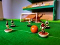 Subbuteo football men vintage toys Royalty Free Stock Photo