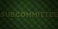 SUBCOMMITTEE - fresh Grass letters with flowers and dandelions - 3D rendered royalty free stock image Royalty Free Stock Photo