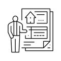 subcontractor bids interior design line icon vector illustration