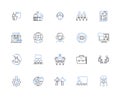 Subcontractor line icons collection. Partnership, Expertise, Outsourcing, Efficiency, Collaboration, Specialist