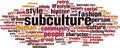 Subculture word cloud