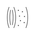 Subcutaneous fat line outline icon