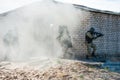 Subdivision anti-terrorist police during a tactical exercises Royalty Free Stock Photo