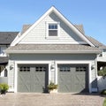 New Gray House Residence Exterior Double Garage Royalty Free Stock Photo