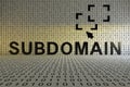 SUBDOMAIN concept text sunlight 3D Royalty Free Stock Photo