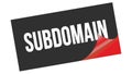 SUBDOMAIN text on black red sticker stamp Royalty Free Stock Photo
