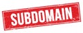 SUBDOMAIN text on red grungy rectangle stamp Royalty Free Stock Photo