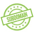 SUBDOMAIN text written on green vintage stamp Royalty Free Stock Photo