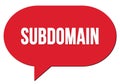 SUBDOMAIN text written in a red speech bubble Royalty Free Stock Photo