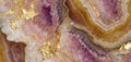 Subdued Elegance. Pale-Amethyst Agate with Gold Veins Royalty Free Stock Photo