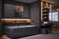 Subdued Sophistication Elegant Gray Bathroom Ambiance