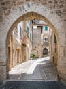 Subiaco old town in a summer morning, province of Rome, Latium, central Italy.