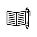 Black line icon for Subject, context and paper Royalty Free Stock Photo