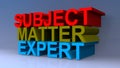 Subject matter expert on blue