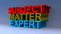 Subject matter expert on blue