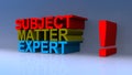 Subject matter expert on blue