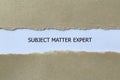 subject matter expert on white paper