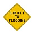 Subject to flooding road sign Royalty Free Stock Photo