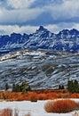 Sublette Peak in the Absaroka Mountain Range on Togwotee Pass as seen from Dubois Wyoming Royalty Free Stock Photo