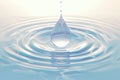 Sublime 3D rendering showcases single water drop on calm surface