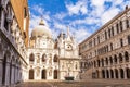 The inner courtyard of the Doge`s Palace and the Basilica, Piazza San Marco in Venice in Veneto, Italy Royalty Free Stock Photo