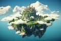Sublime Floating island clouds. Generate Ai