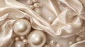 A sublime image of a silk and foil luxury pearl background Royalty Free Stock Photo