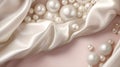 Sublime pearl elegance on silk and foil canvas Royalty Free Stock Photo