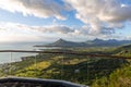 Sublime Point view of mountains and coastline in Mauritius at sunset Royalty Free Stock Photo
