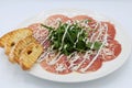 Sublime quality beef carpaccio dish Royalty Free Stock Photo