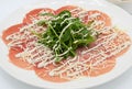 Sublime quality beef carpaccio dish Royalty Free Stock Photo