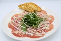 Sublime quality beef carpaccio dish Royalty Free Stock Photo