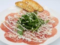 Sublime quality beef carpaccio dish Royalty Free Stock Photo