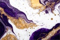 Sublime Radiance: AI Generated Abstract Texture Photography with White Purple Gold Intricate Pattern on Artificial Marble Royalty Free Stock Photo