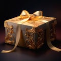 Sublime Shading: A Luxurious Gold Gift Box Design for Birthday P