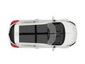 Sublime white modern electric car - top down view Royalty Free Stock Photo