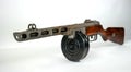 Submachine gun ppsh-41 on a light background. Royalty Free Stock Photo