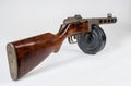Submachine gun ppsh-41 on a light background. Royalty Free Stock Photo