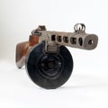 Submachine gun ppsh-41 on a light background. Royalty Free Stock Photo