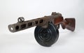 Submachine gun ppsh-41 on a light background.