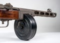 Submachine gun ppsh-41 on a light background.