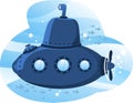 Submarine cartoon illustration Royalty Free Stock Photo
