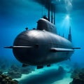 a submarine dives, ai-generatet