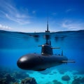 a submarine dives, ai-generatet