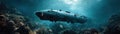Submarine exploration, a journey through the depths of the vast ocean Royalty Free Stock Photo