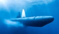 Submarine Floating in Blue Water. Generative AI Royalty Free Stock Photo