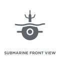 Submarine Front View icon from Army collection. Royalty Free Stock Photo